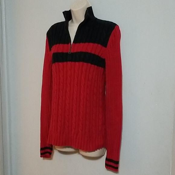 Tommy Hilfiger jeans women's red & black sweater - Picture 10 of 17